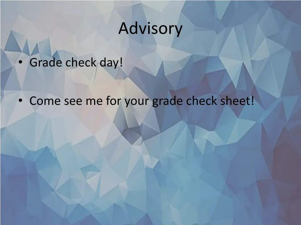 advisory