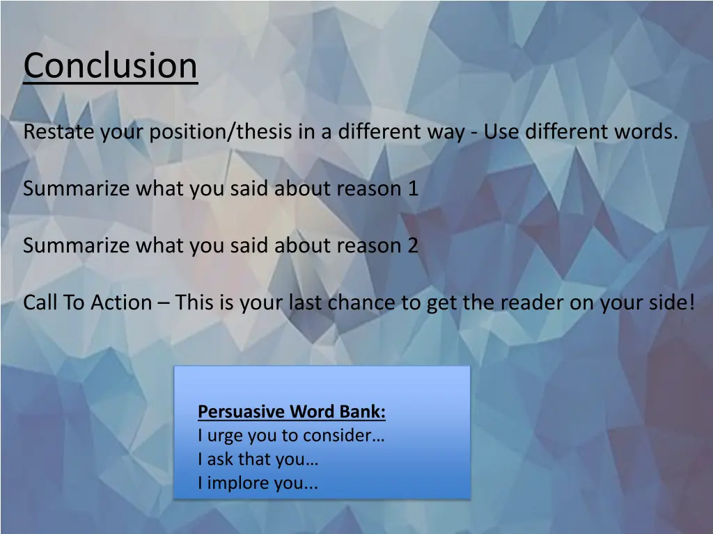 conclusion