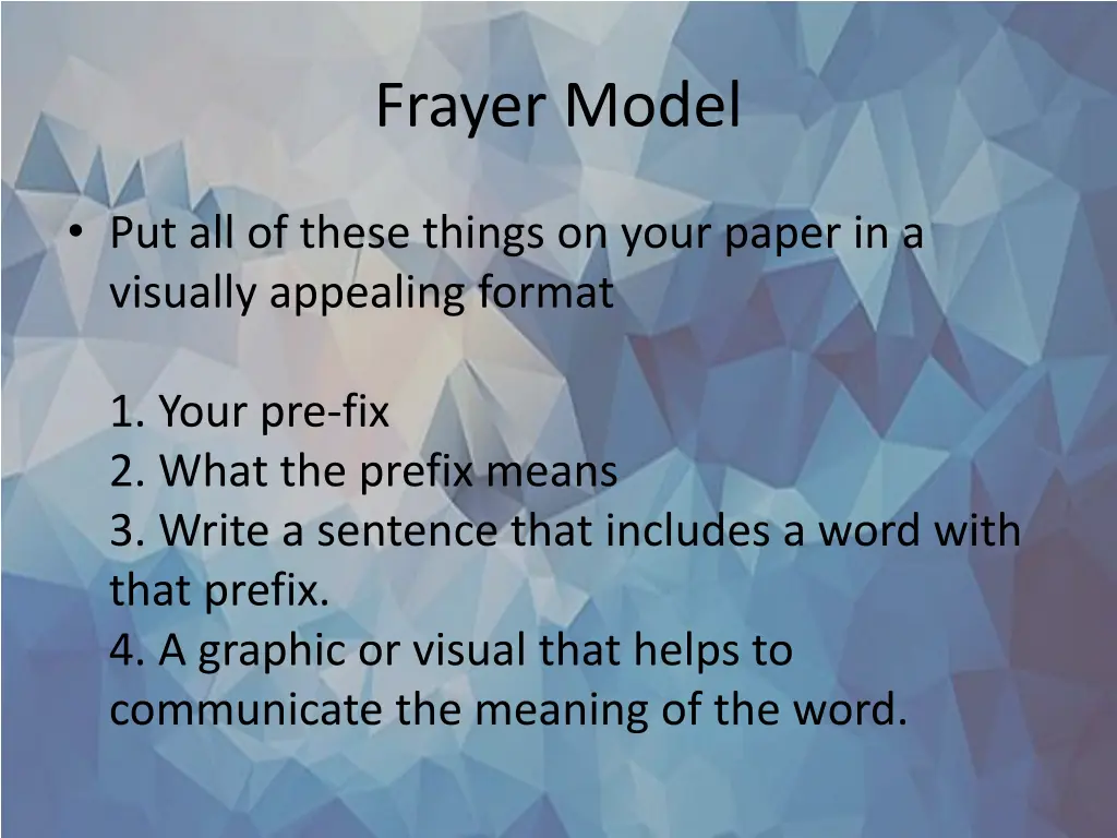 frayer model