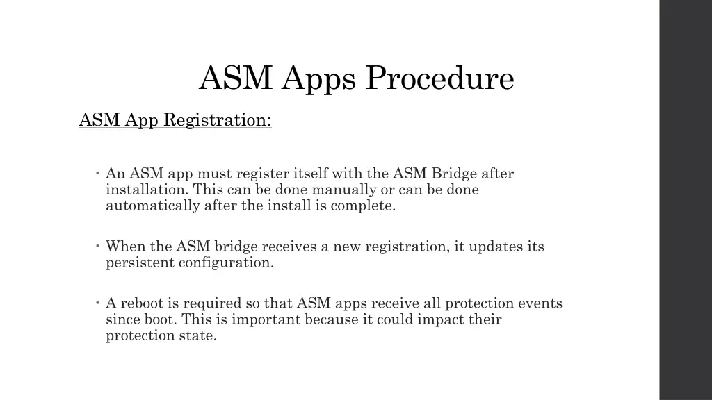 asm apps procedure