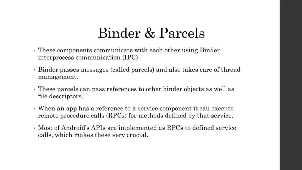 binder parcels