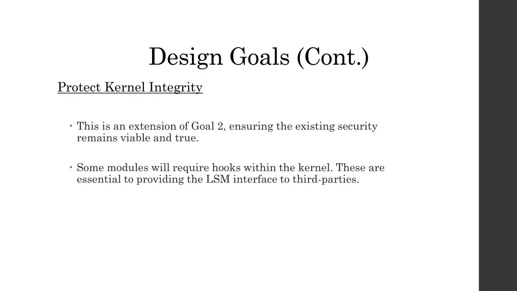 design goals cont 2