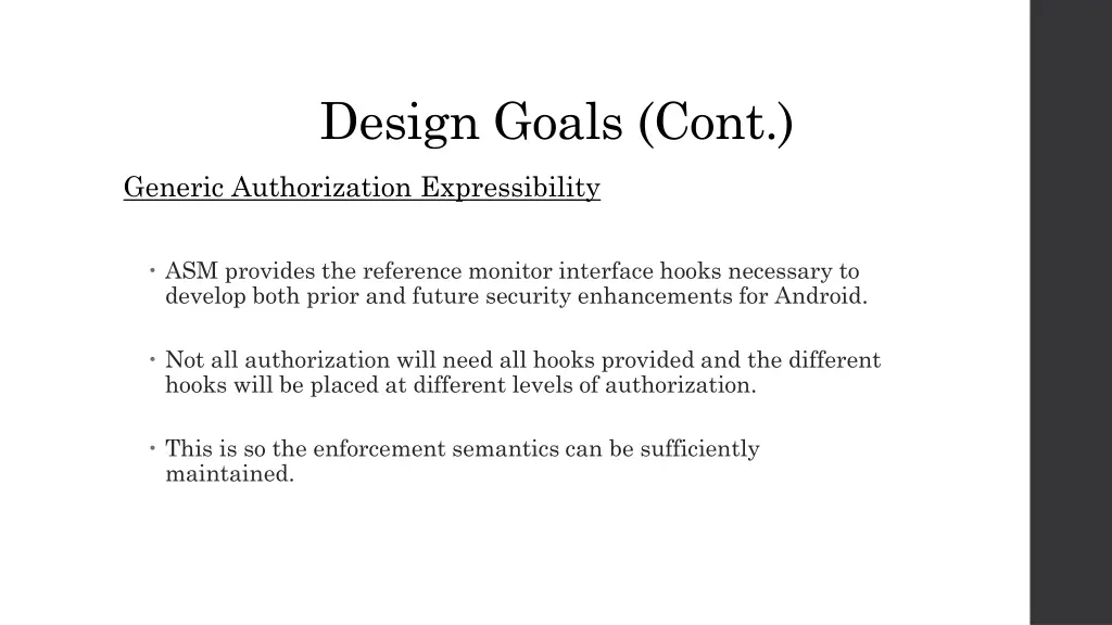 design goals cont