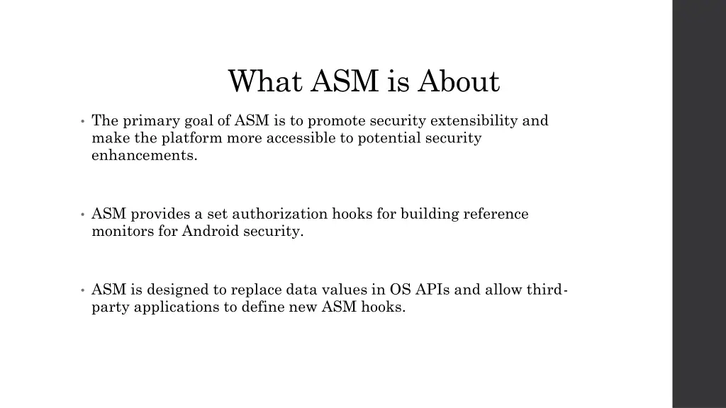 what asm is about