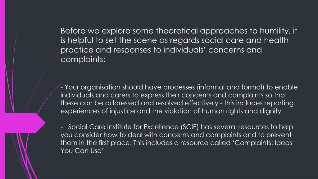 before we explore some theoretical approaches