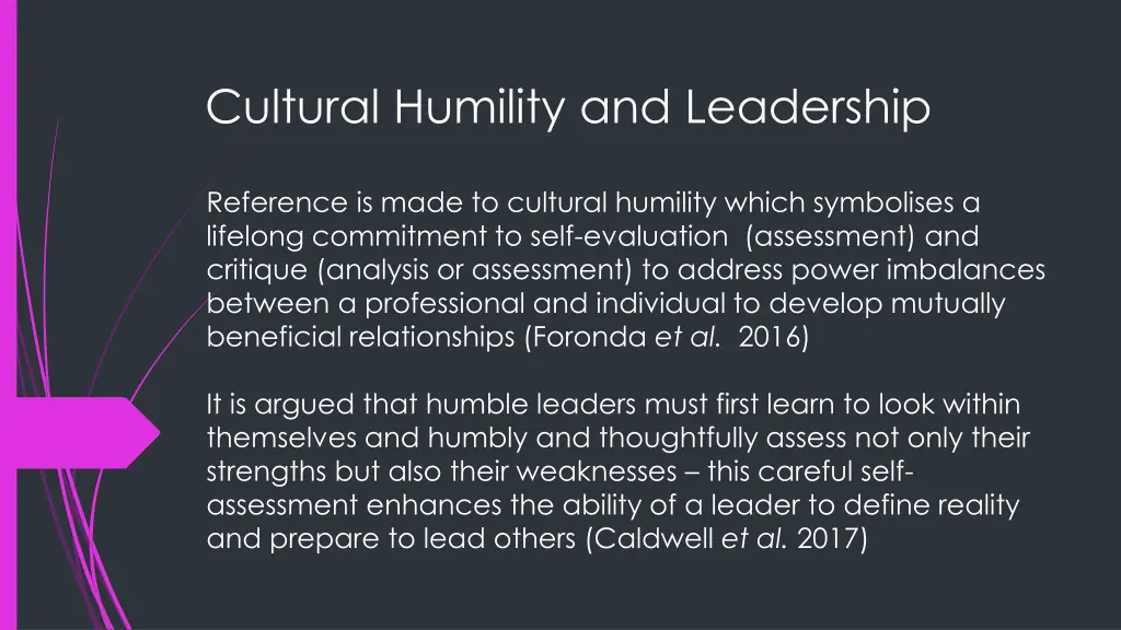 cultural humility and leadership