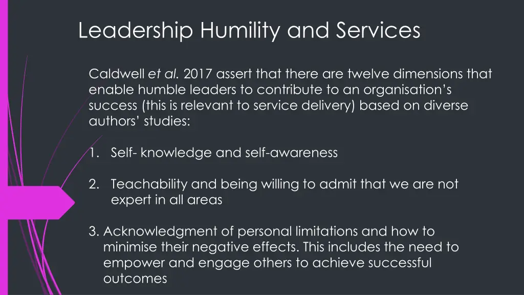leadership humility and services