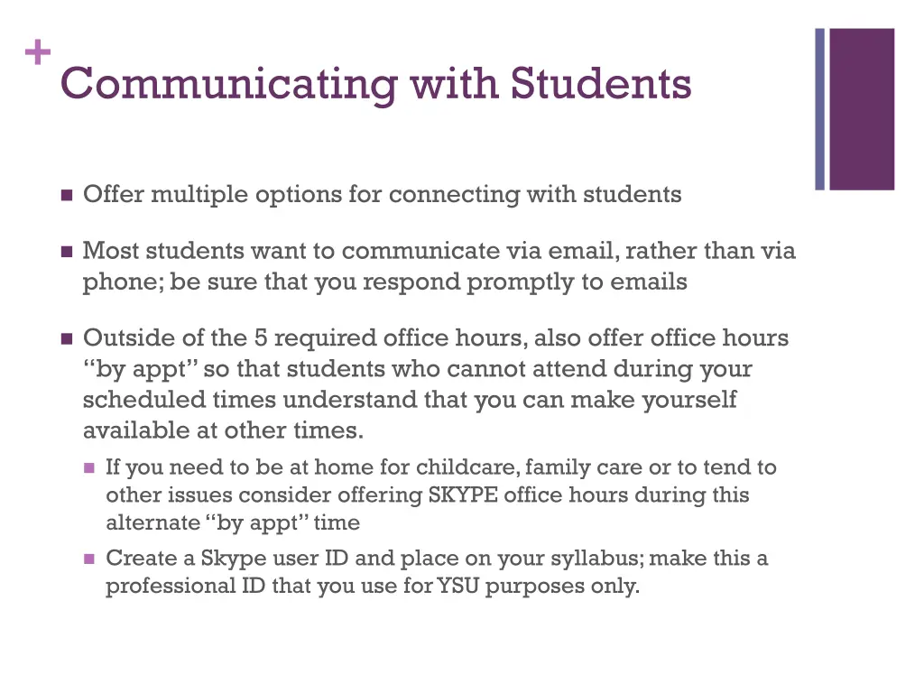 communicating with students