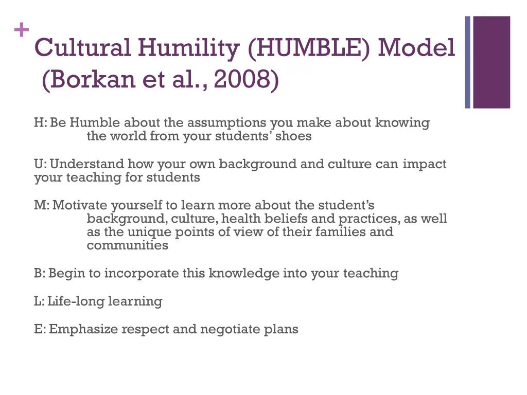 cultural humility humble model borkan et al 2008