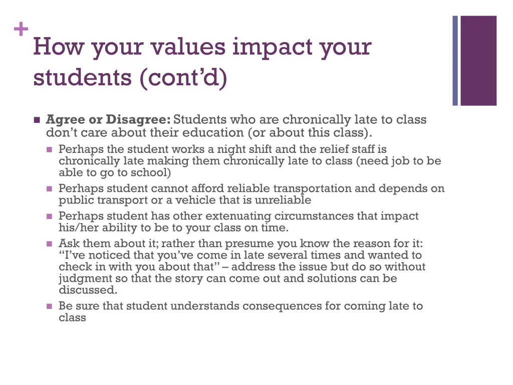 how your values impact your students cont d 1