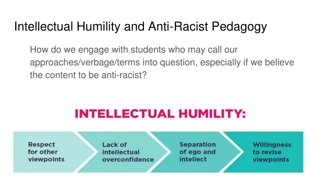 intellectual humility and anti racist pedagogy 1