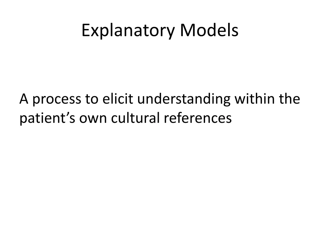 explanatory models