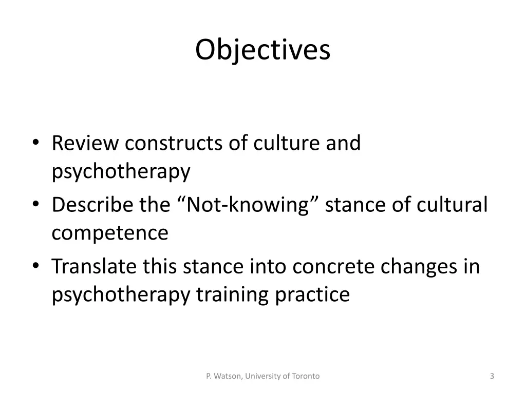 objectives