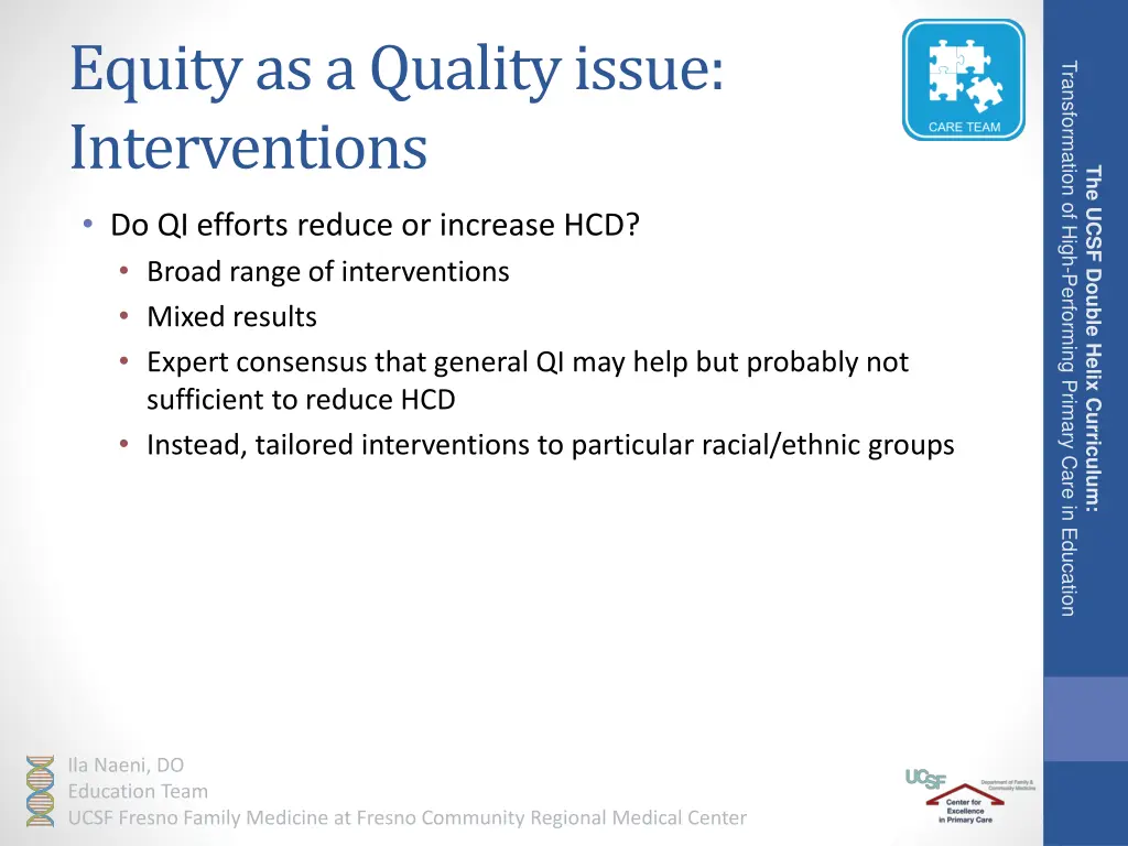 equity as a quality issue interventions