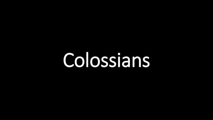 colossians colossians