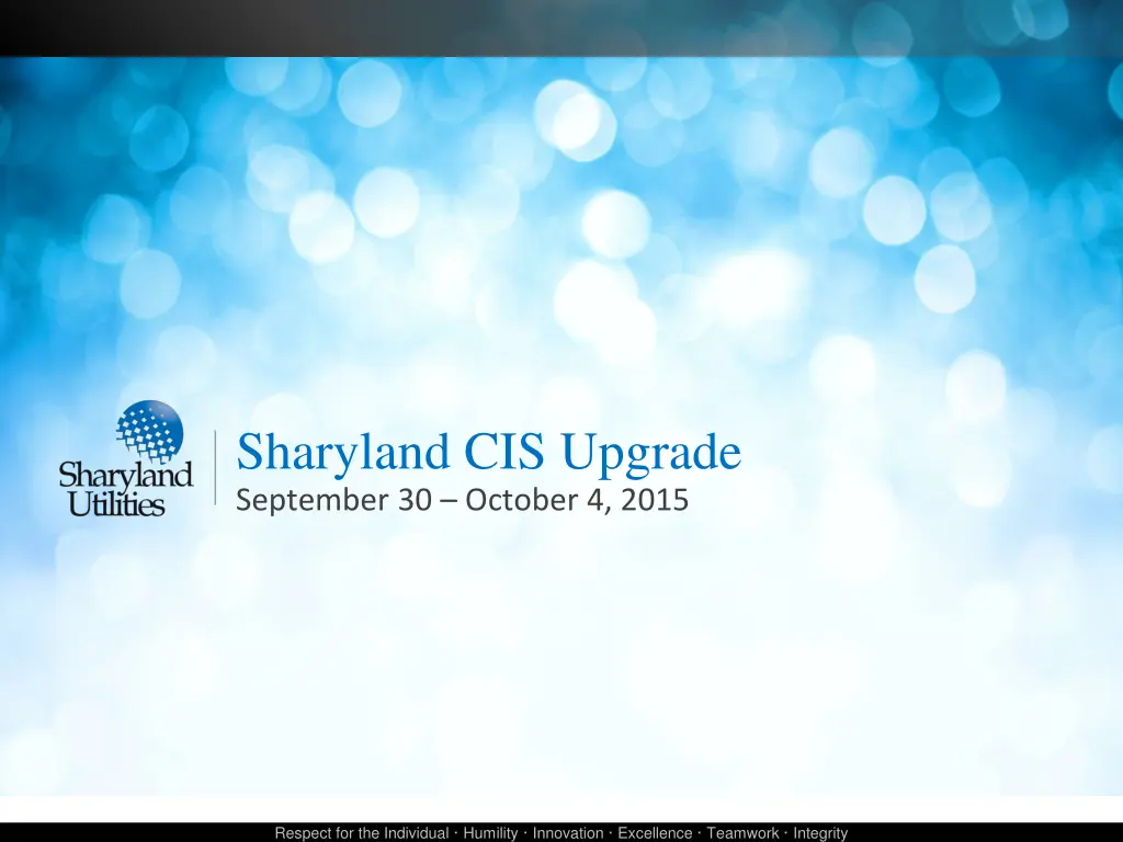 sharyland cis upgrade september 30 october 4 2015 1