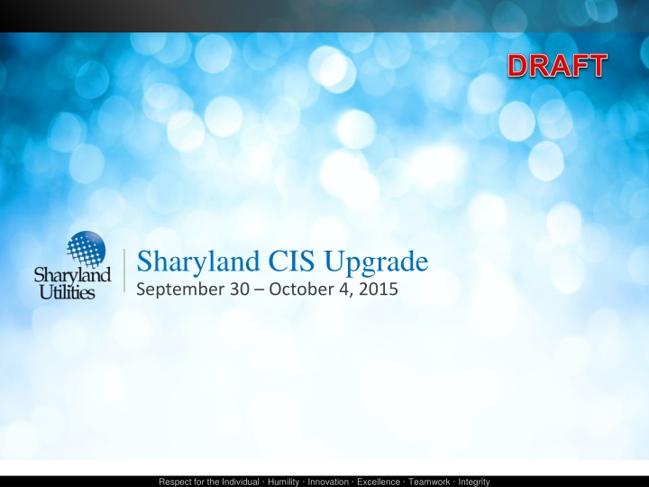 sharyland cis upgrade september 30 october 4 2015
