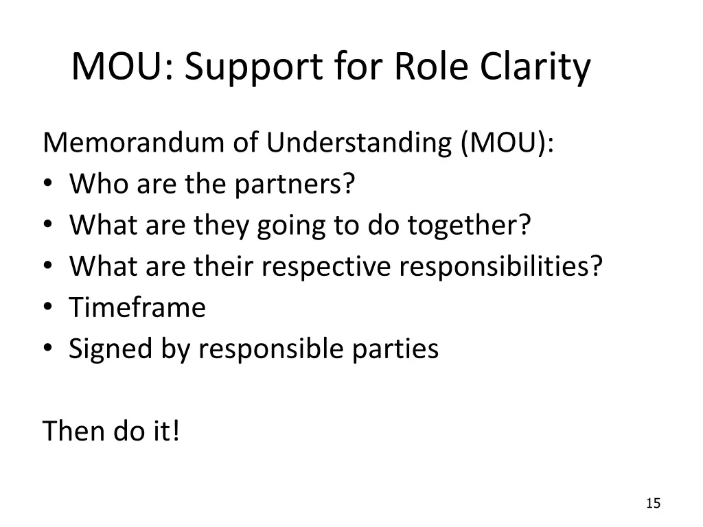 mou support for role clarity