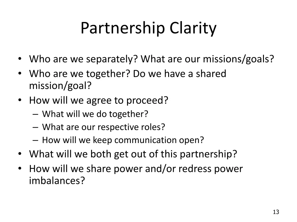 partnership clarity