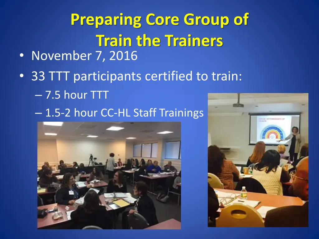 preparing core group of train the trainers