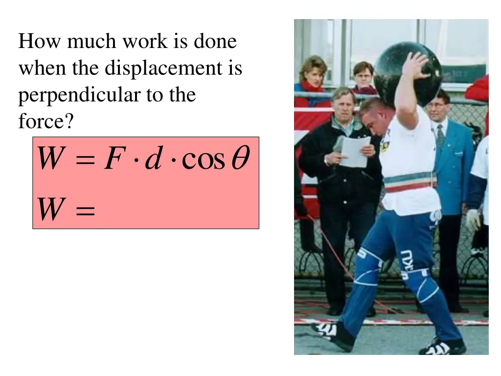 how much work is done when the displacement