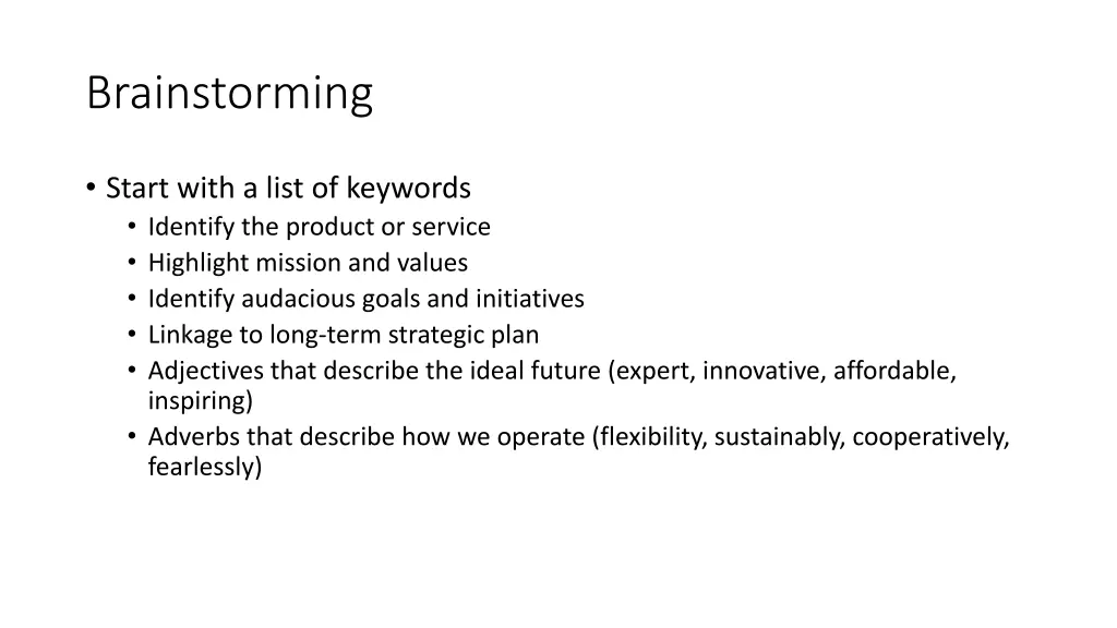 brainstorming