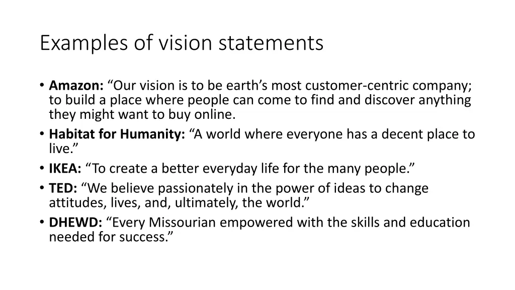 examples of vision statements