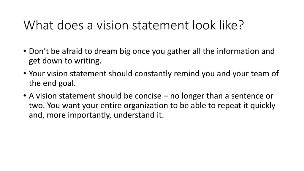 what does a vision statement look like