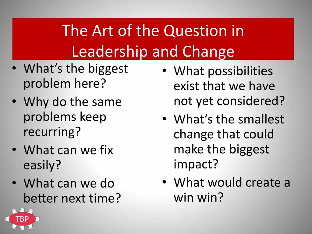 the art of the question in leadership and change