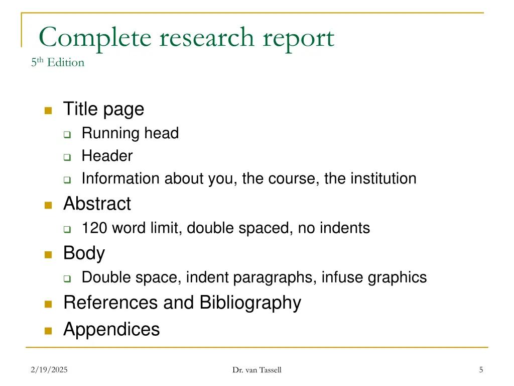 complete research report 5 th edition
