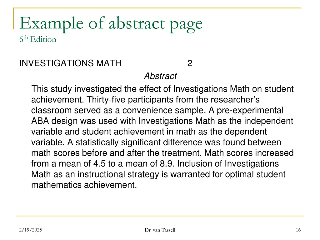 example of abstract page 6 th edition
