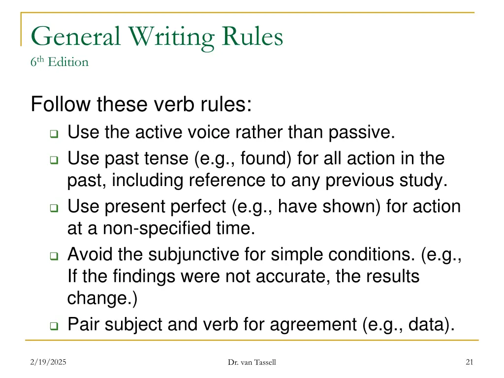 general writing rules 6 th edition