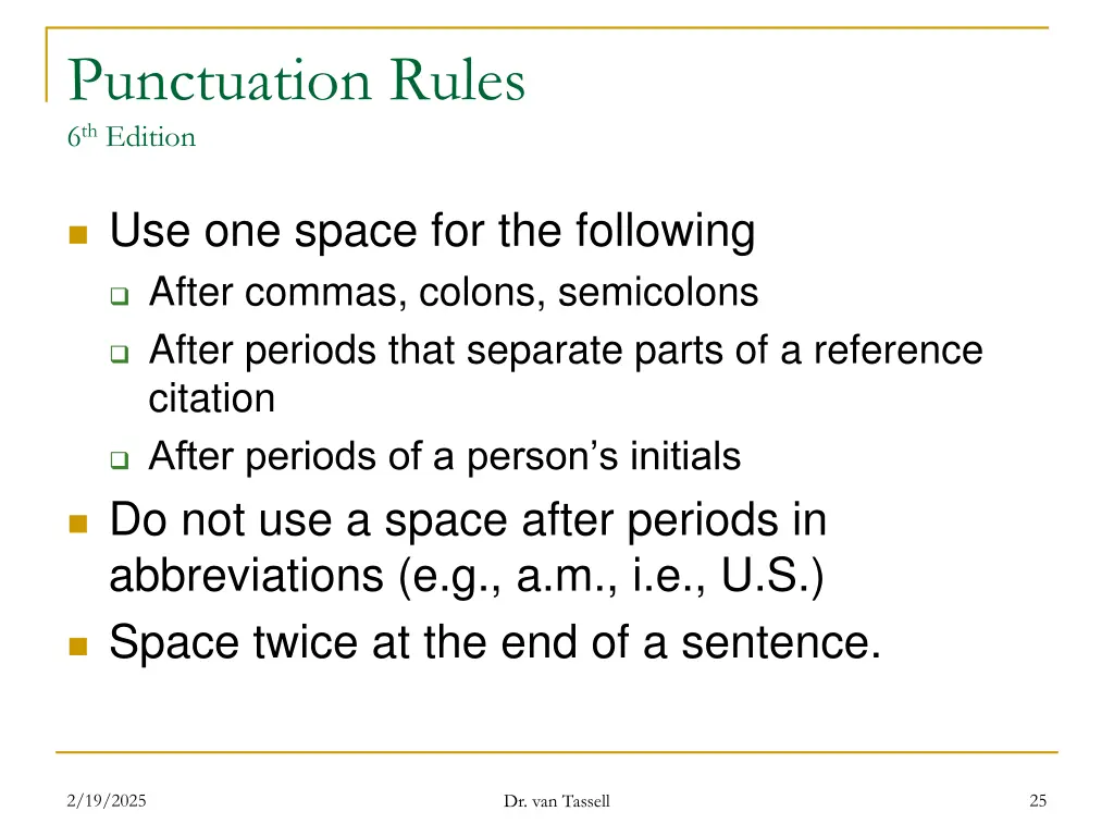 punctuation rules 6 th edition
