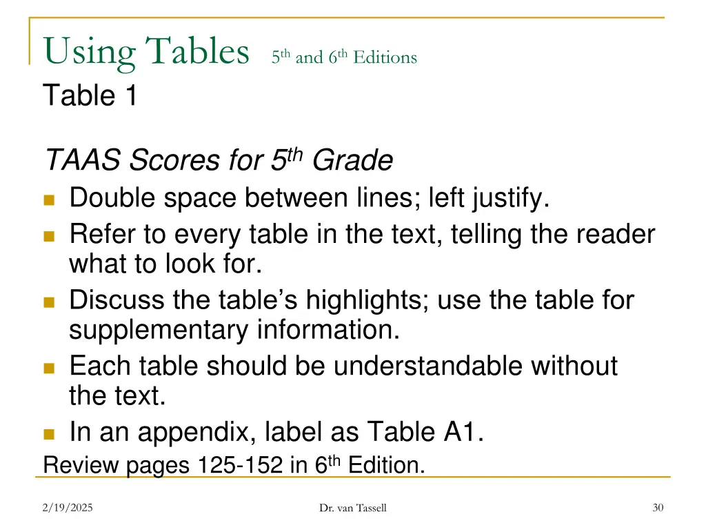 using tables 5 th and 6 th editions table 1