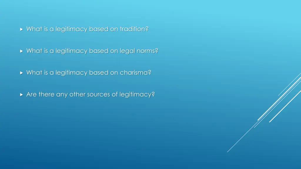 what is a legitimacy based on tradition