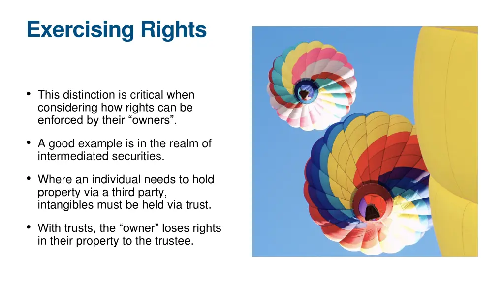exercising rights