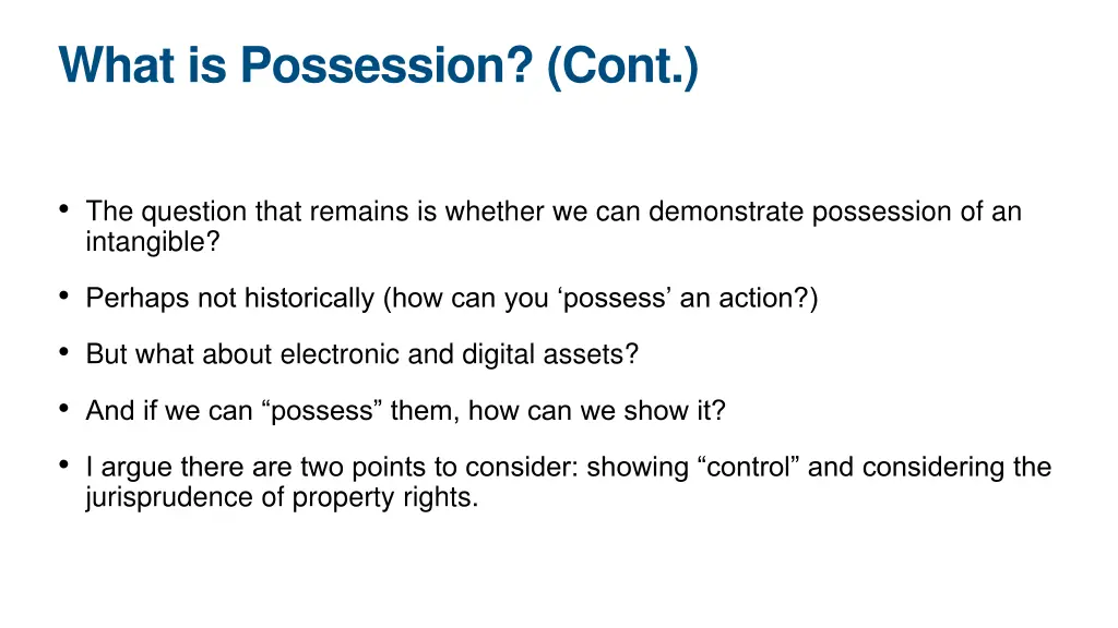 what is possession cont