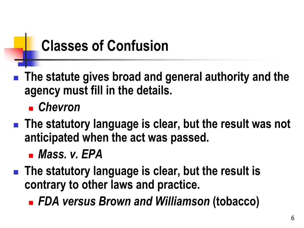 classes of confusion