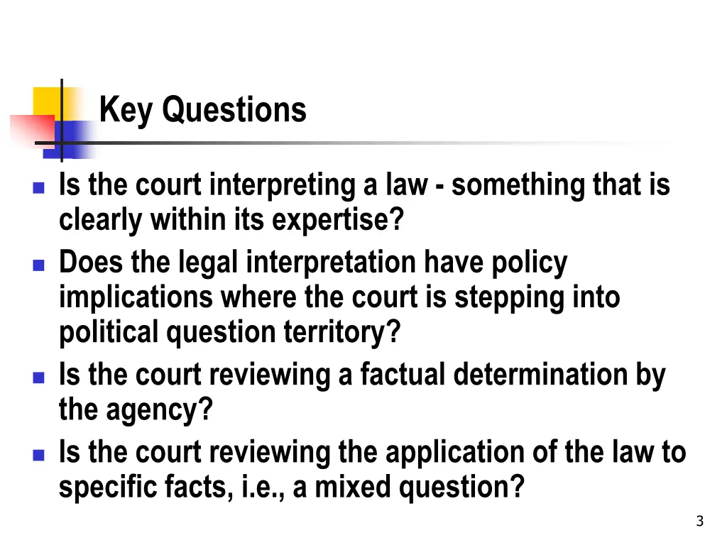 key questions