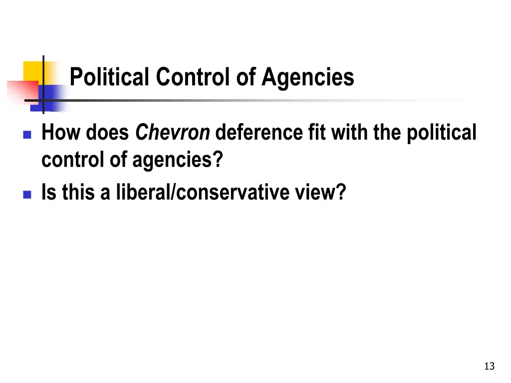 political control of agencies