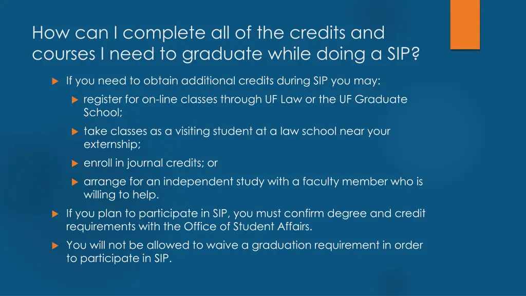how can i complete all of the credits and courses