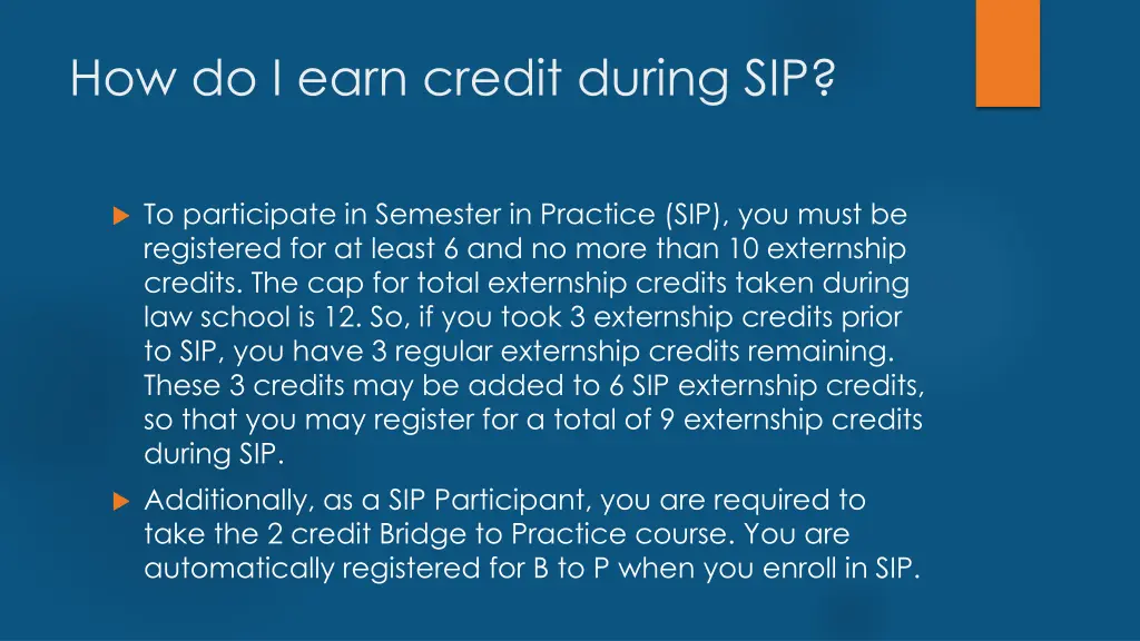 how do i earn credit during sip
