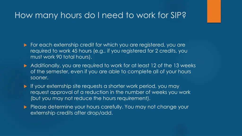 how many hours do i need to work for sip
