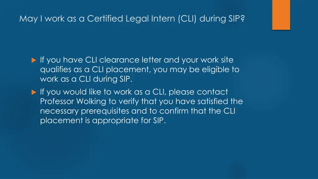 may i work as a certified legal intern cli during