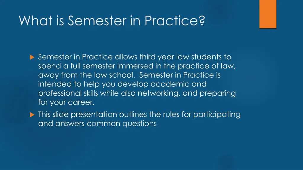 what is semester in practice