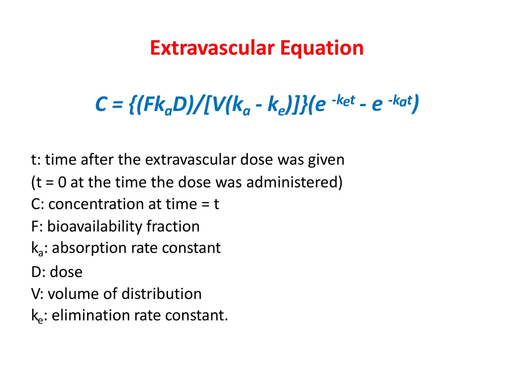 extravascular equation 1