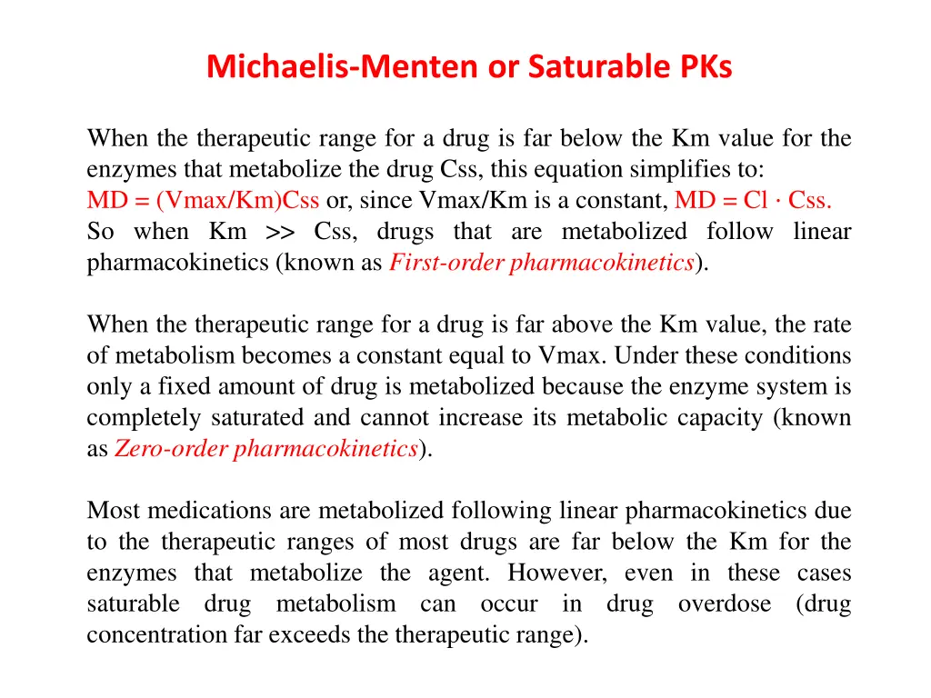 michaelis menten or saturable pks 3