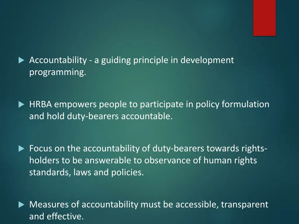 accountability a guiding principle in development
