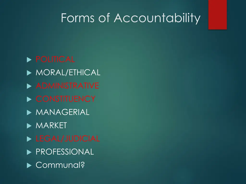 forms of accountability