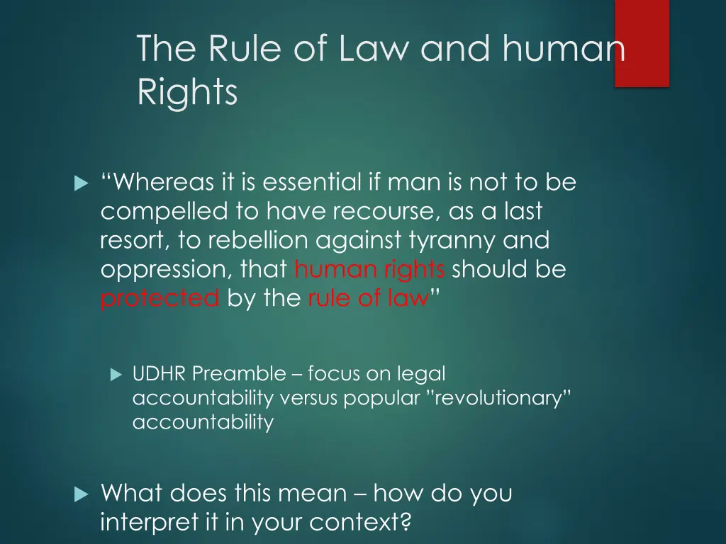 the rule of law and human rights